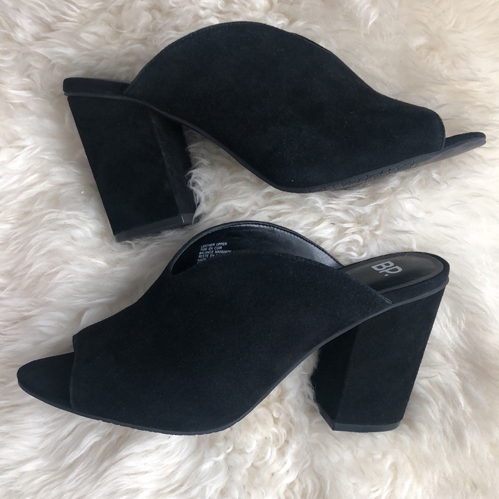 bp Nordstrom Black Toni Suede Block Heels